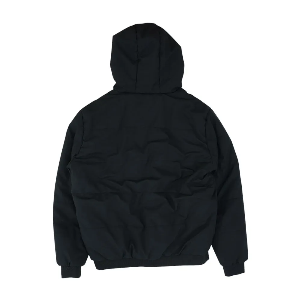Black Solid Puffer Jacket