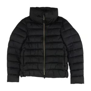 Black Solid Puffer Jacket