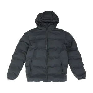 Black Solid Puffer Jacket