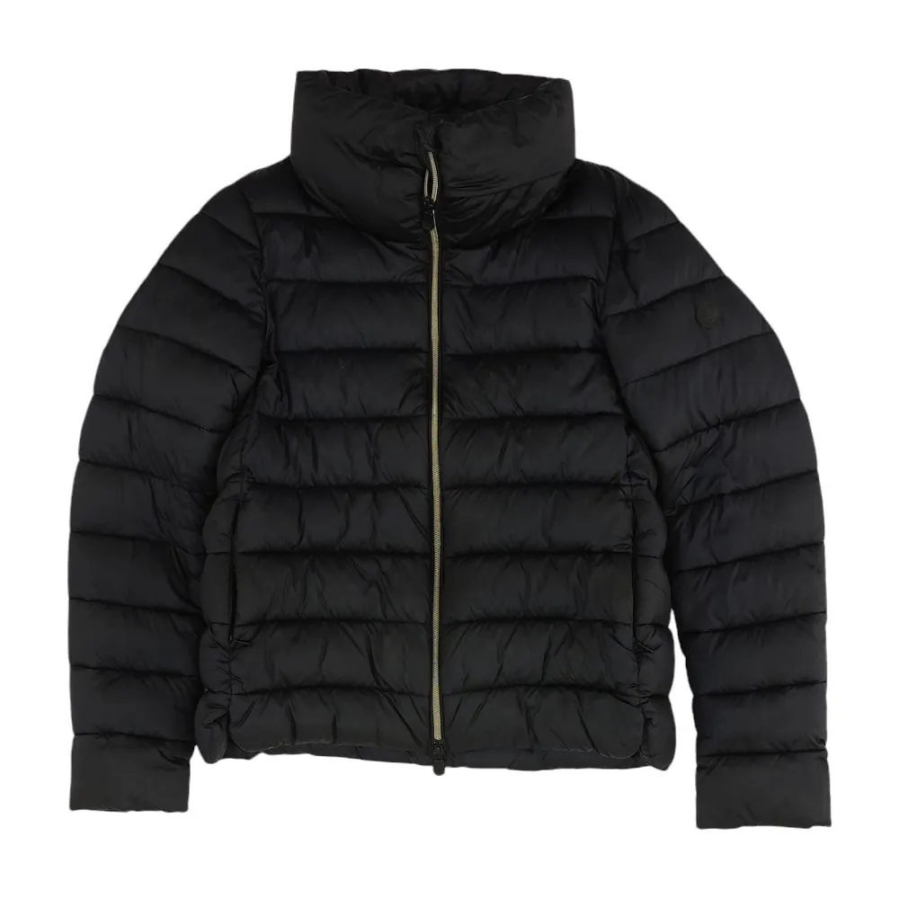 Black Solid Puffer Jacket