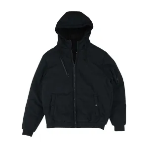Black Solid Puffer Jacket