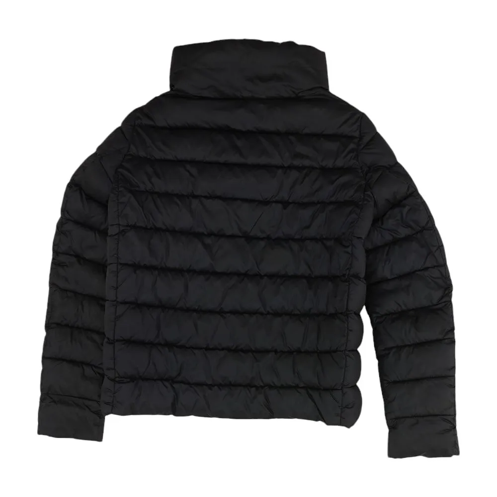 Black Solid Puffer Jacket