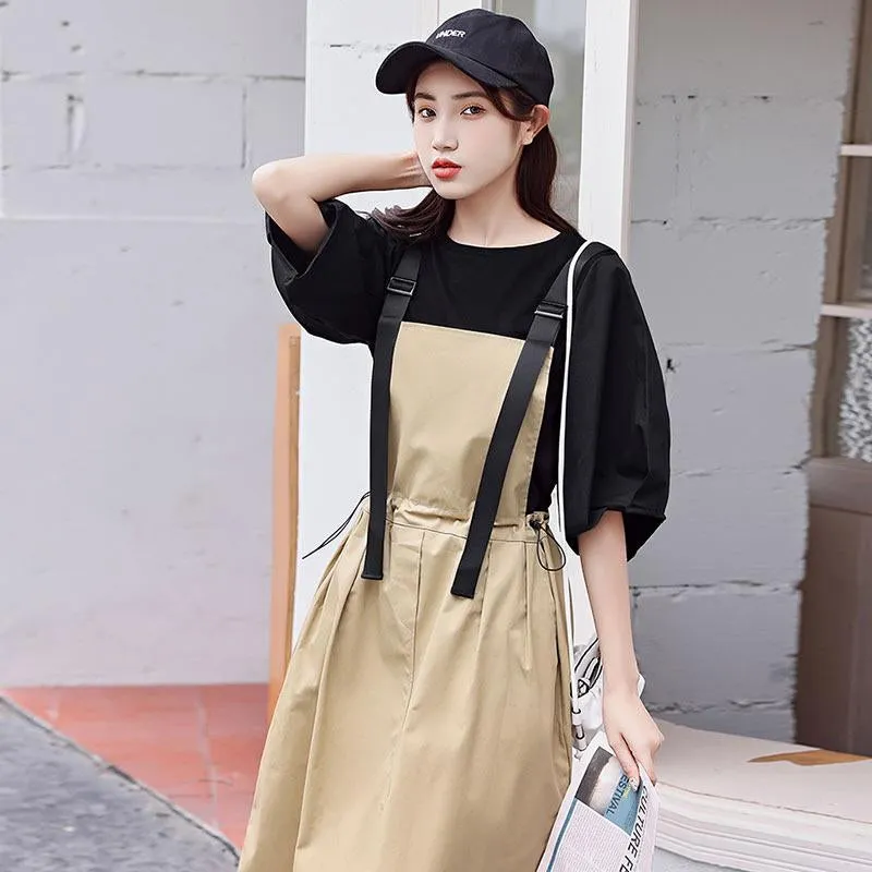 Black/khaki Strap Dress UB2669
