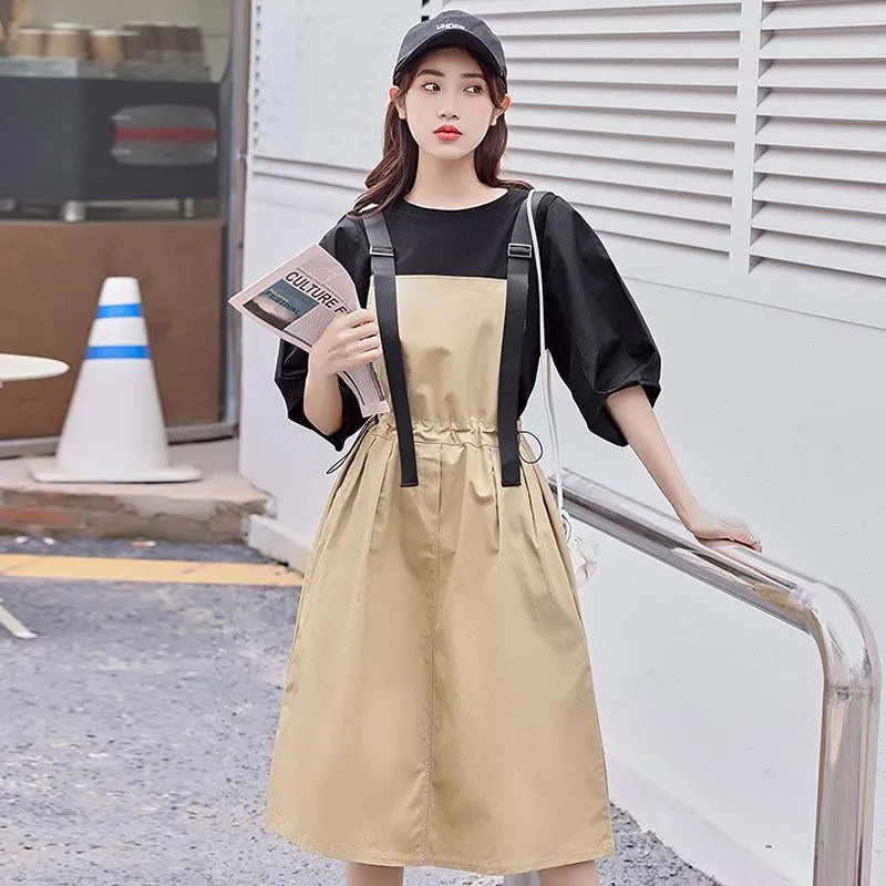 Black/khaki Strap Dress UB2669