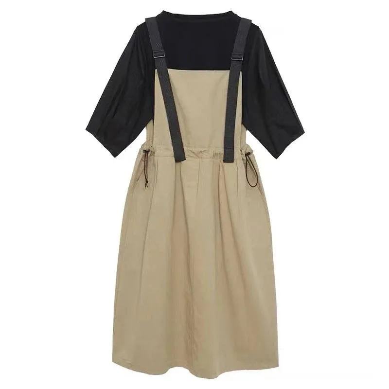 Black/khaki Strap Dress UB2669