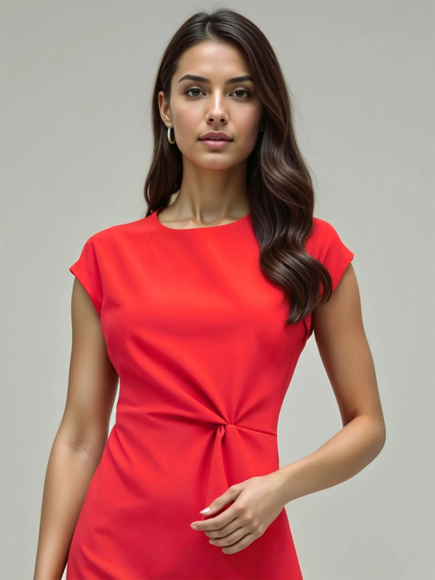 Boat Neck Knit Midi Dress
