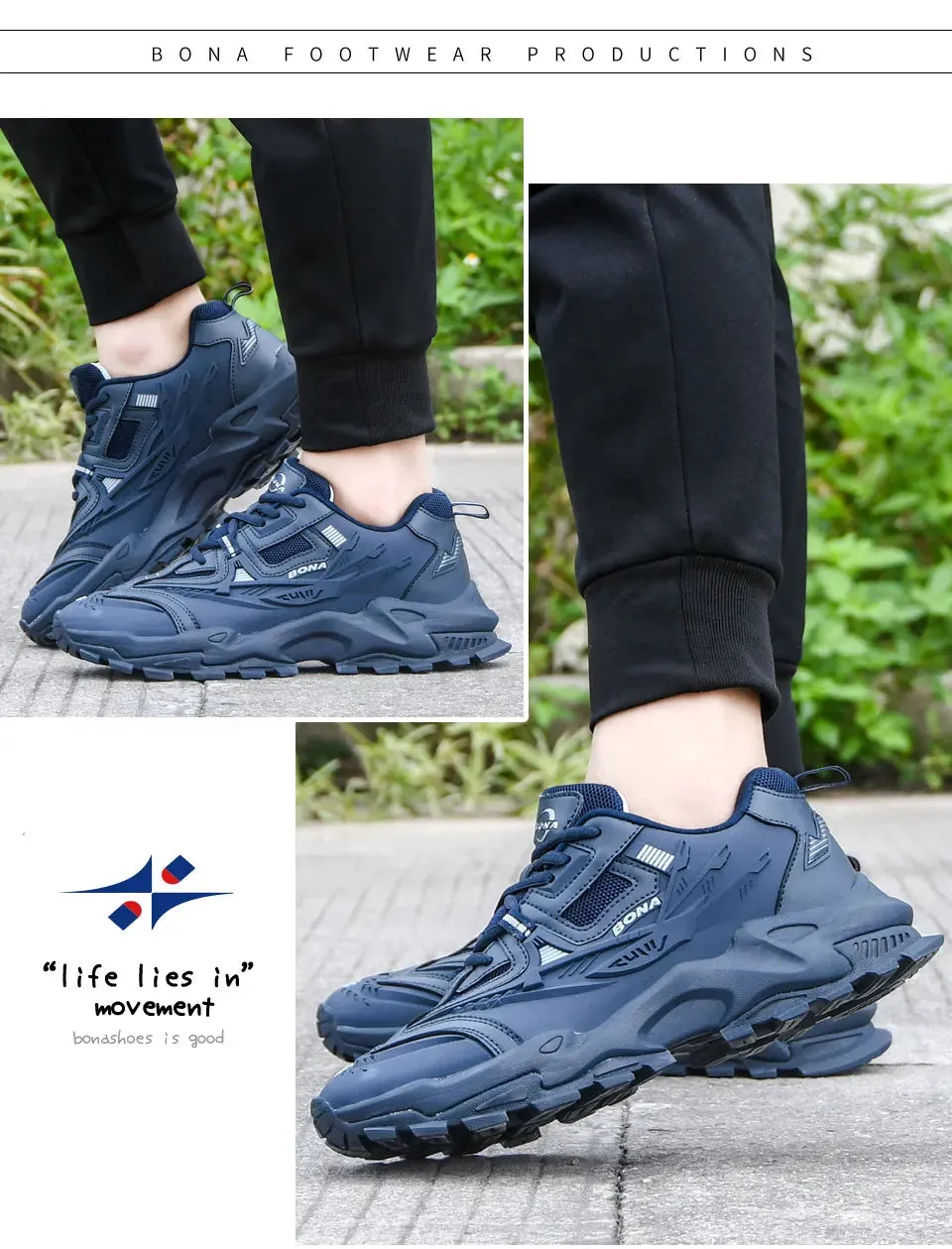 BONA 2023 Anti-Slip Lightweight Running Sneakers