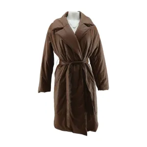 Brown Solid Puffer Coat