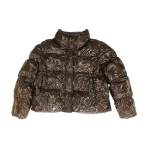 Brown Solid Puffer Jacket