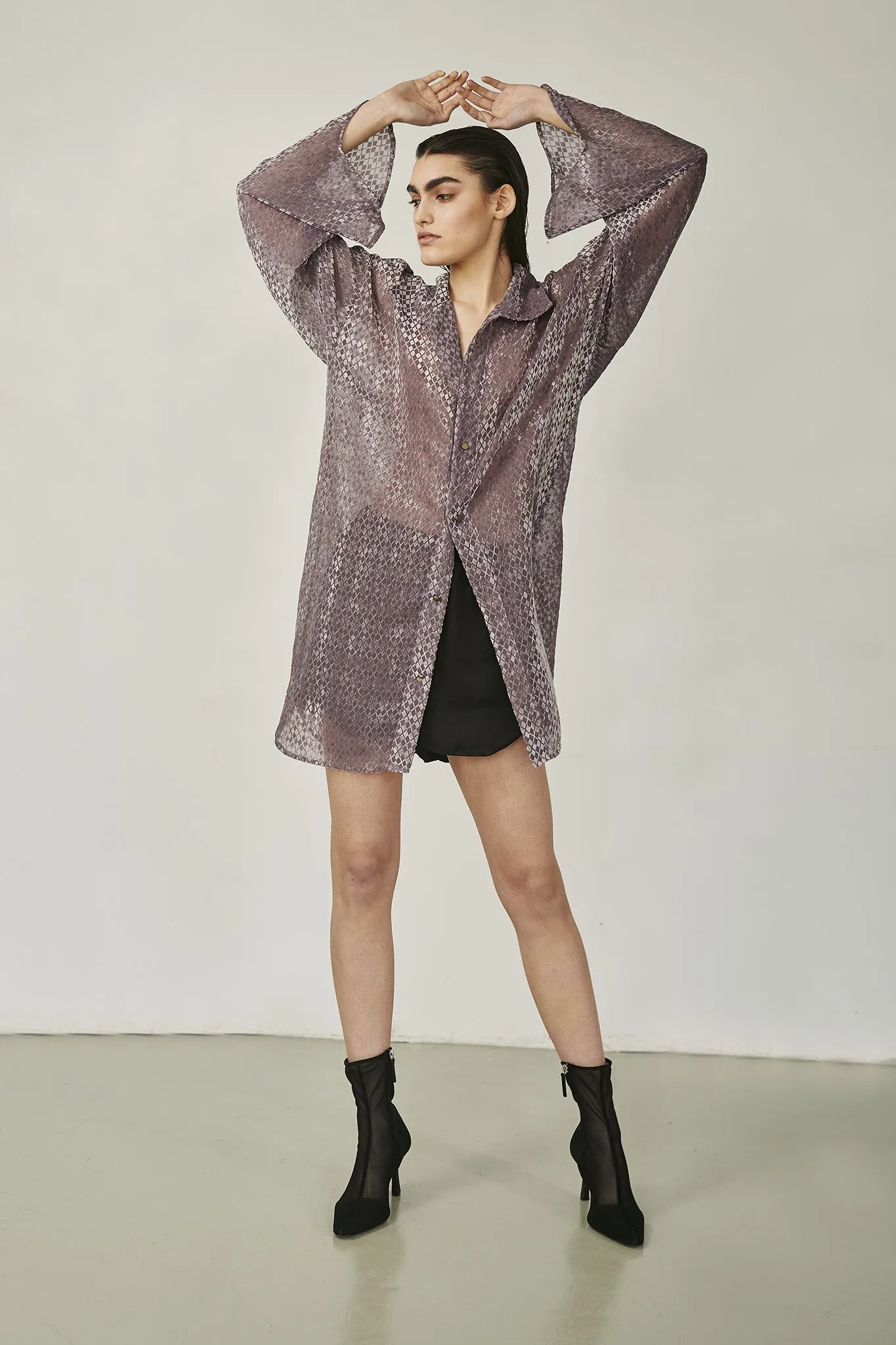 Burnt Velvet Shirt Dress - Made to Order