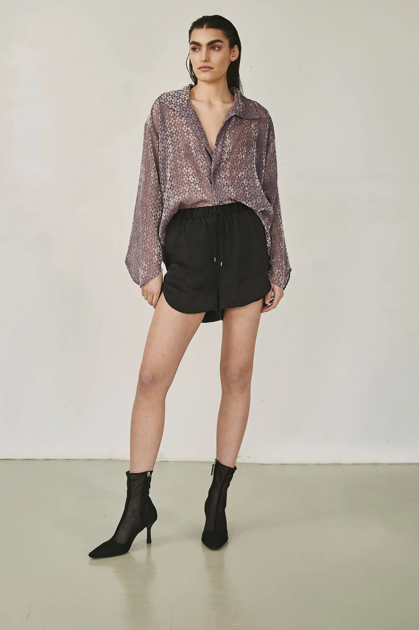 Burnt Velvet Shirt Dress - Made to Order
