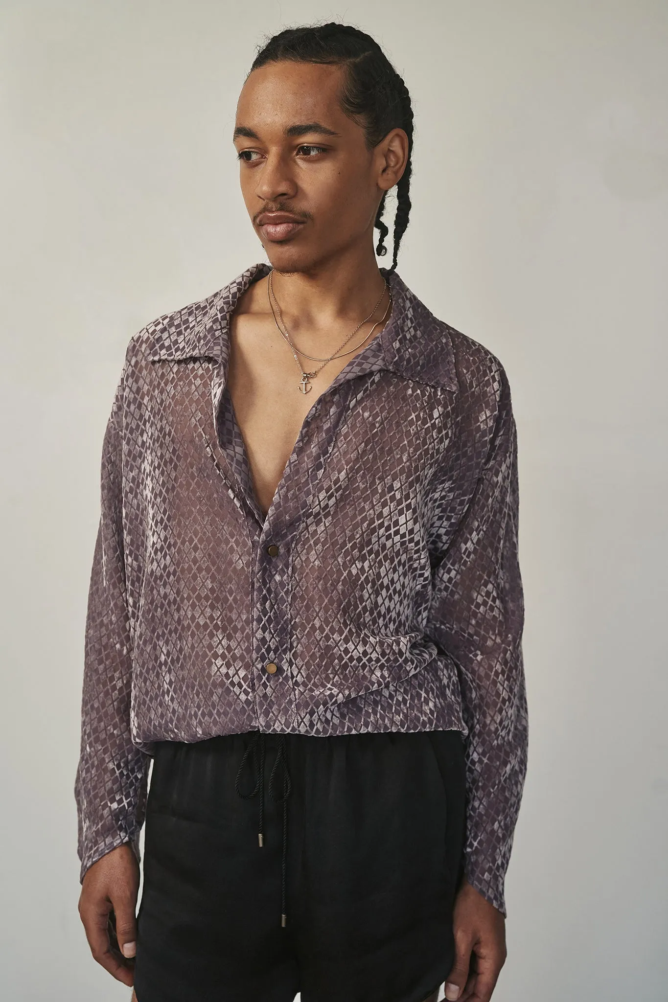 Burnt Velvet Shirt Dress - Made to Order