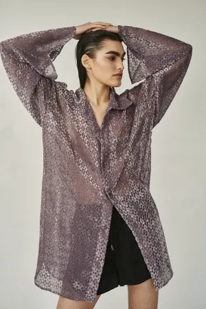 Burnt Velvet Shirt Dress - Made to Order