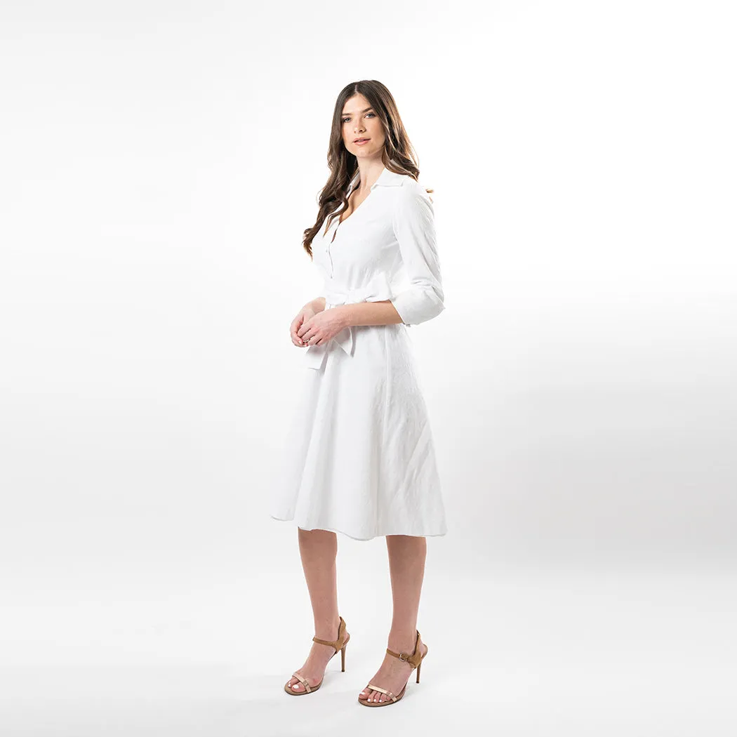 Button Down Fit & Flare Shirt Dress