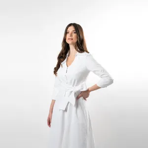 Button Down Fit & Flare Shirt Dress