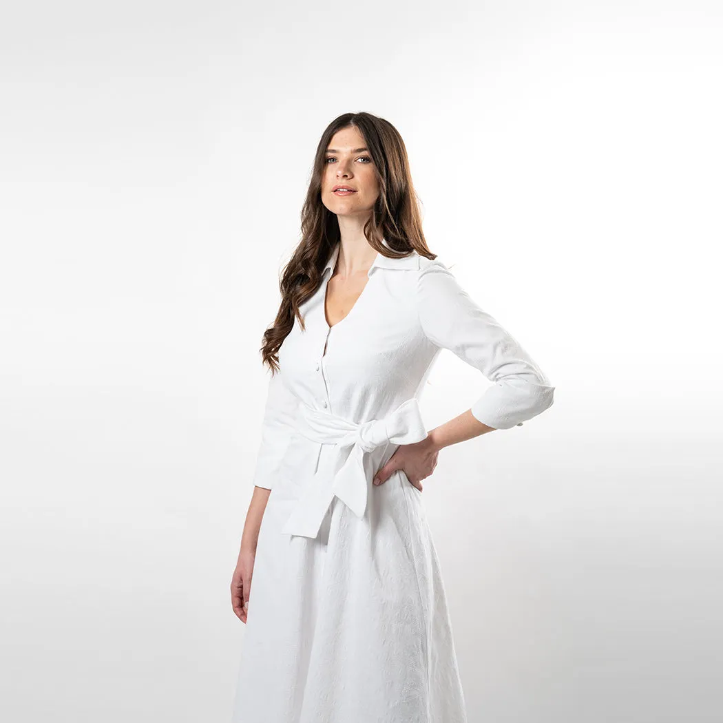 Button Down Fit & Flare Shirt Dress