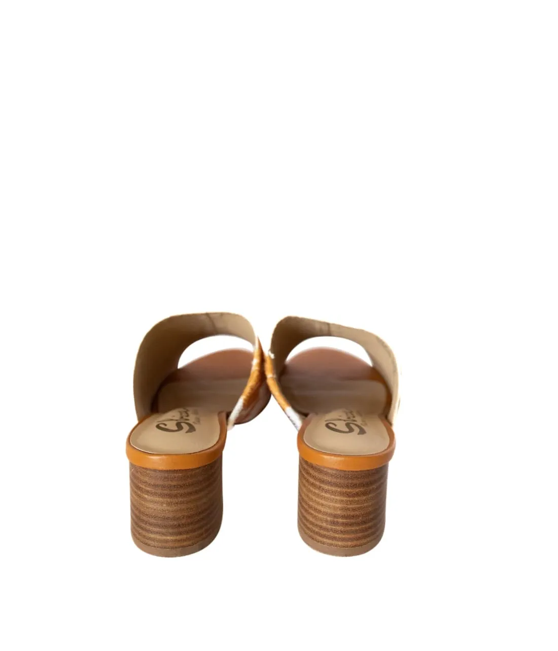 Calf Hair Mules in Tan   White