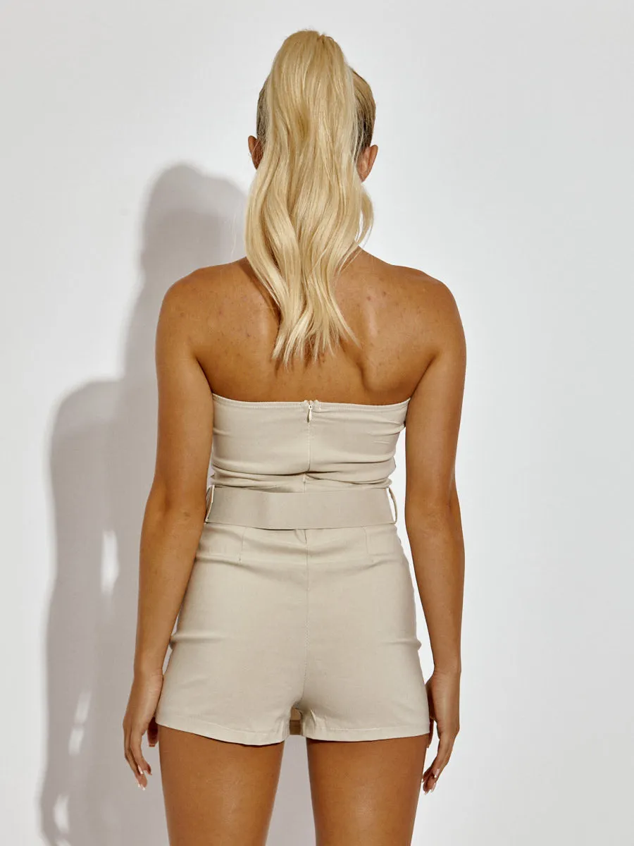 Cargo Skort Playsuit With Matching Belt