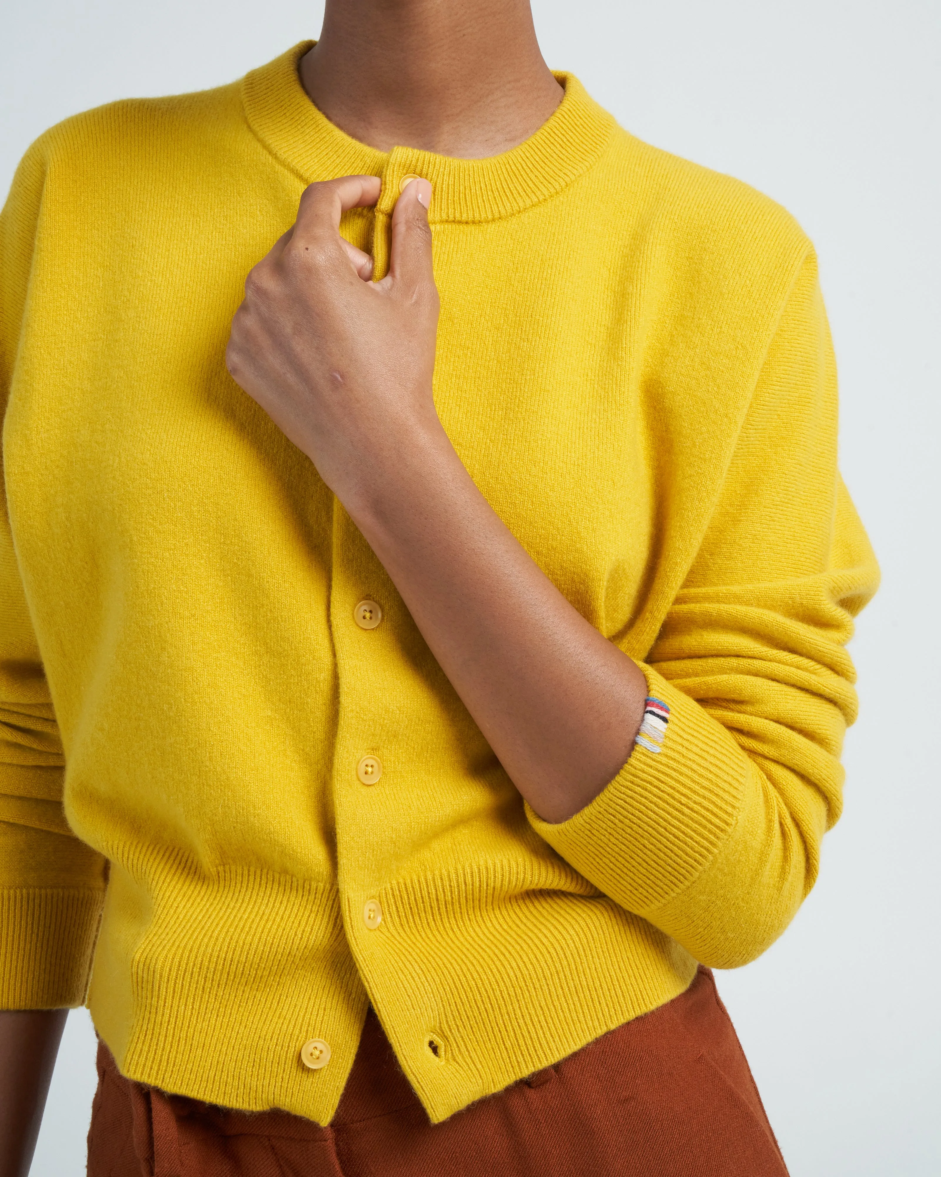 cashmere cardi - sunflower