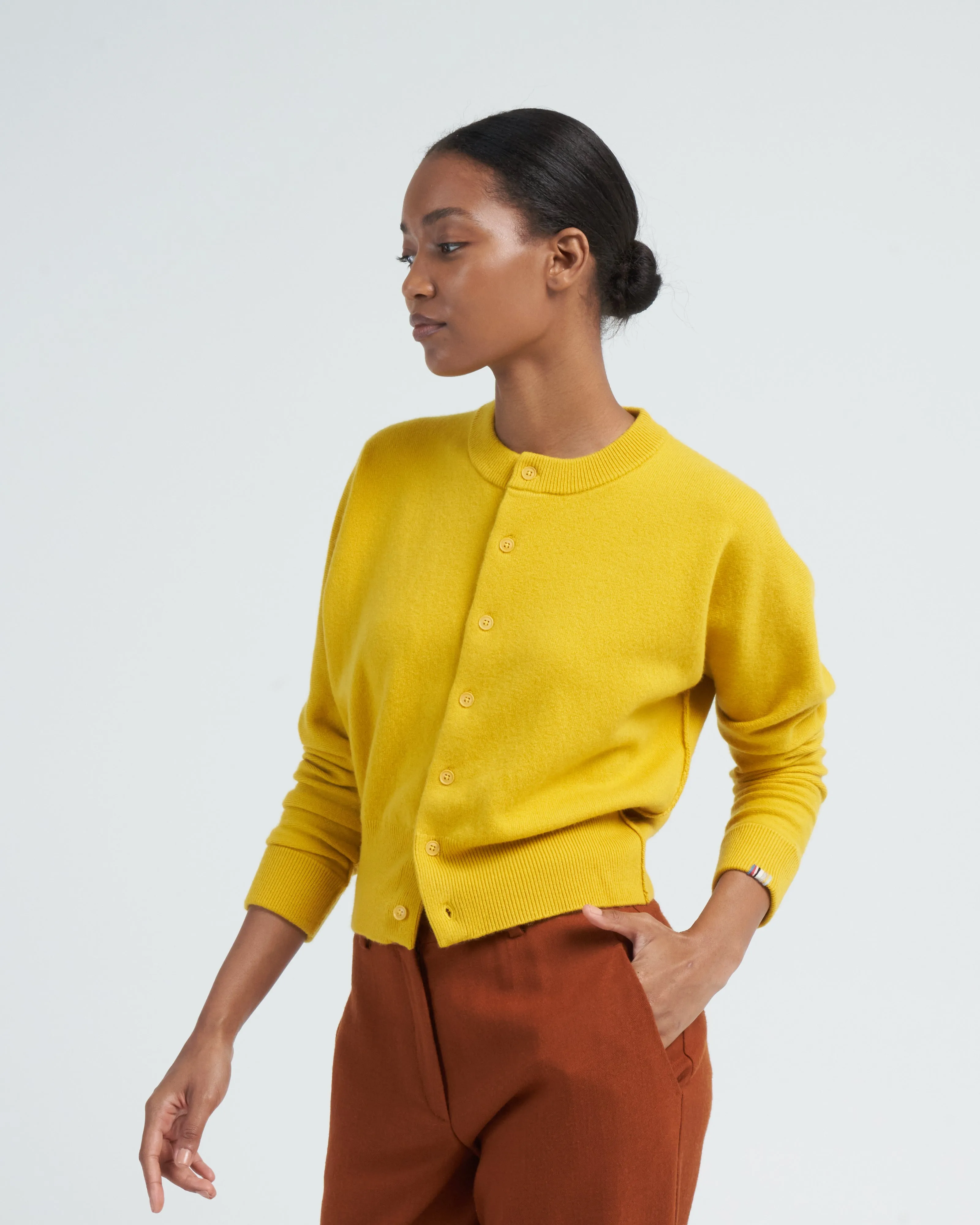 cashmere cardi - sunflower