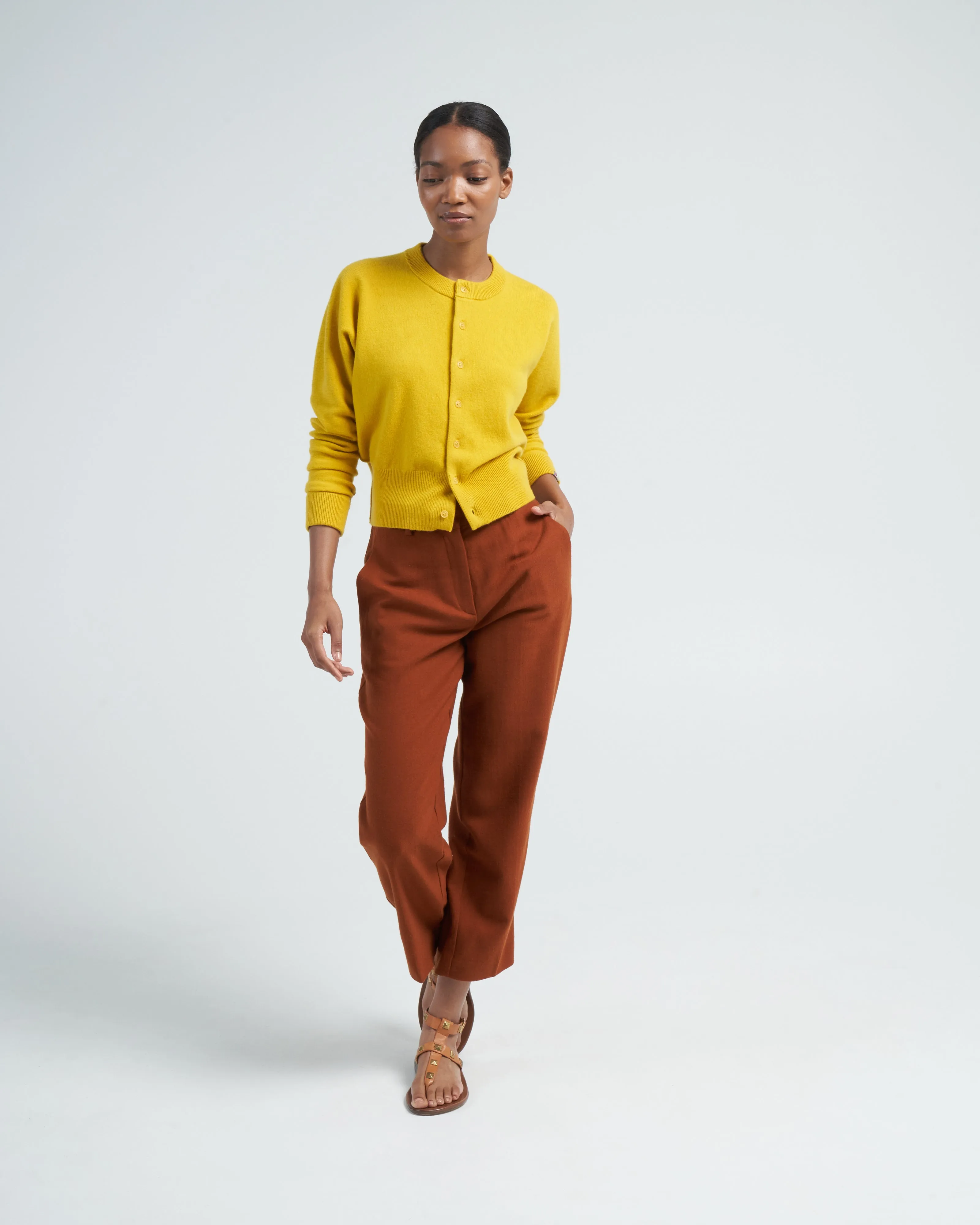 cashmere cardi - sunflower