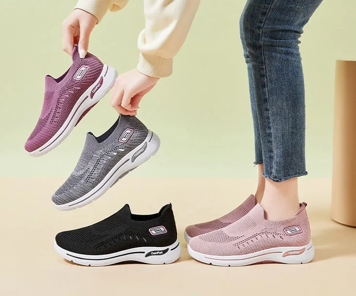 Casual and Lightweight Knitted Slip-On Sneakers for Everyday Use