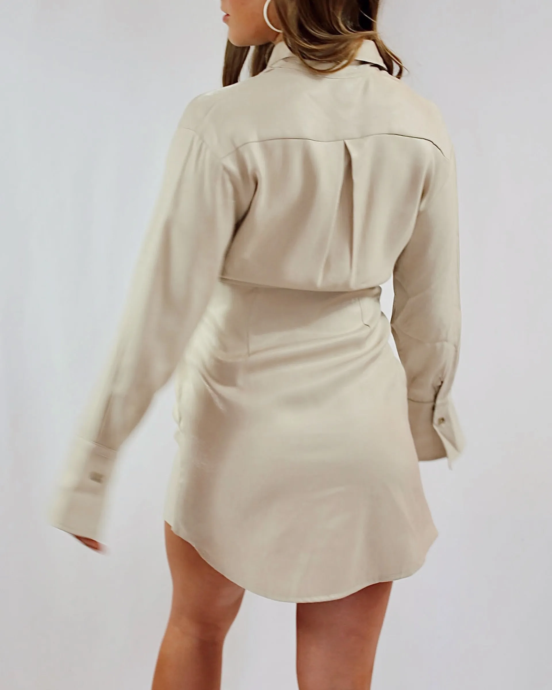Champagne Button Down Dress