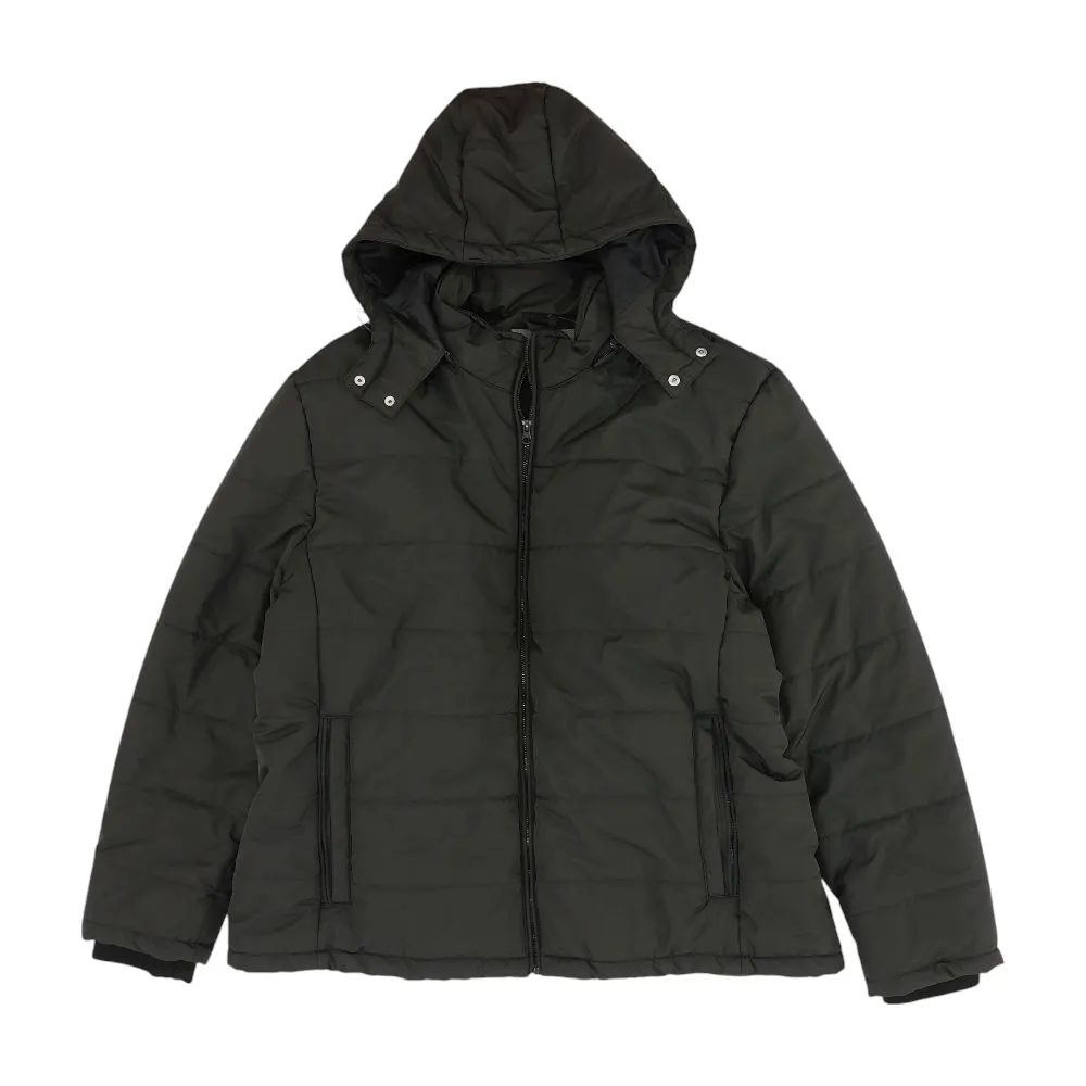 Charcoal Solid Puffer Coat