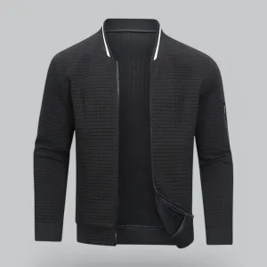 Checkered Corduroy Zipper Bomber Jacket | Quilted Design, Warm & Stylish Outerwear for Men