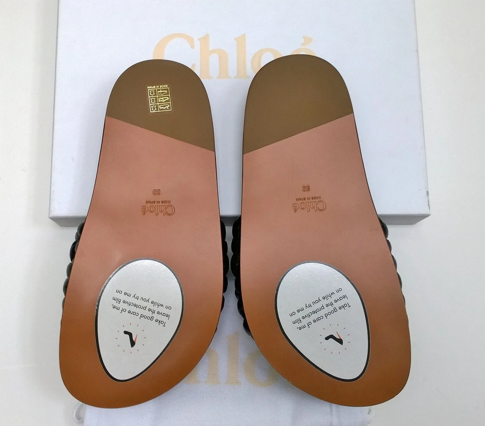 Chloé Kacey Braided Woven Leather Footbed Slides in Black Leather Sandals Flats