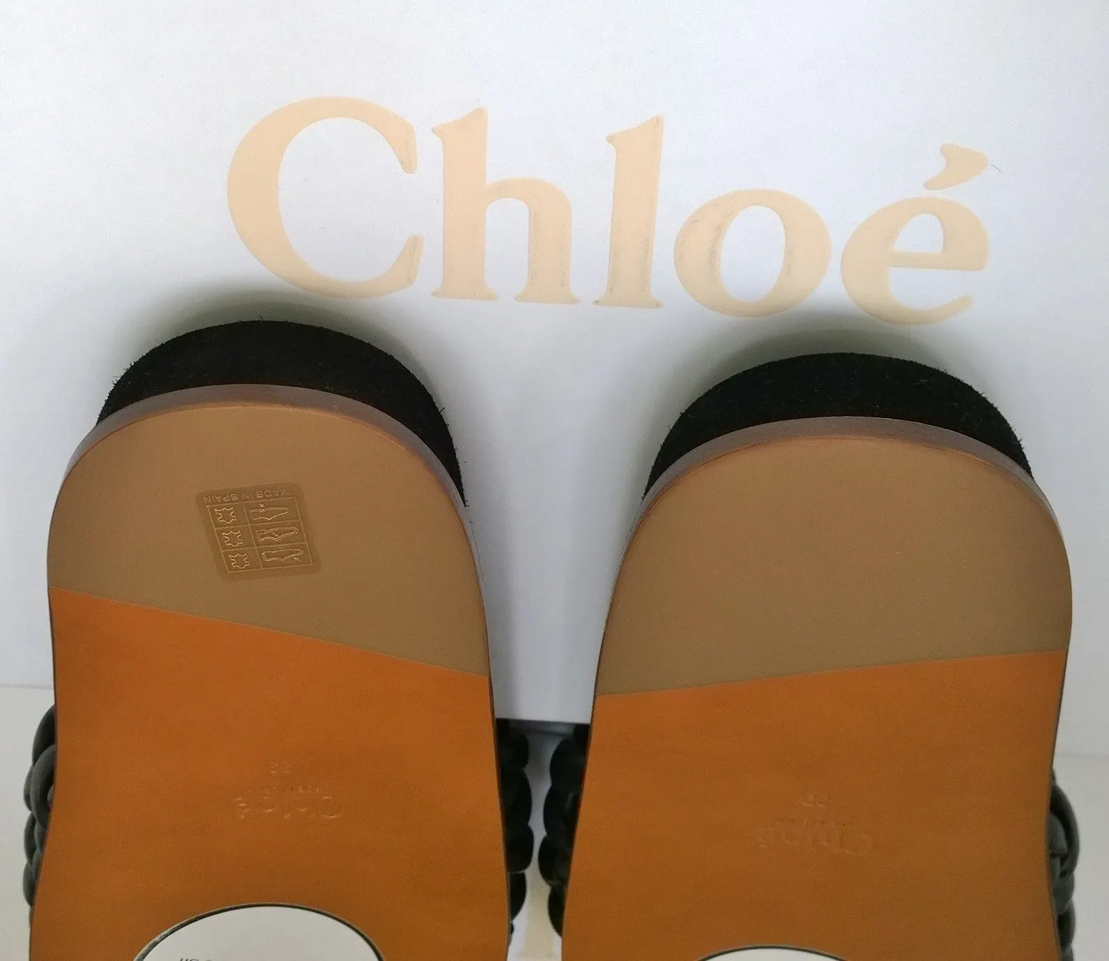 Chloé Kacey Braided Woven Leather Footbed Slides in Black Leather Sandals Flats