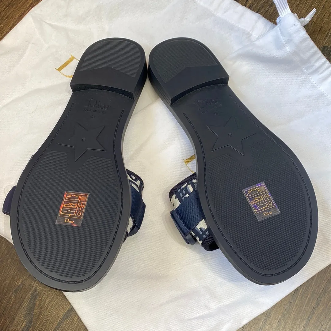 Christian Dior Evolution Rubber Bottom Logo Velcro Slide Sandal
