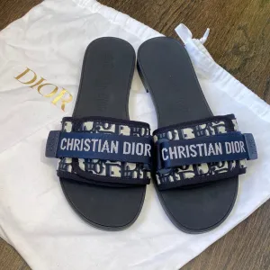 Christian Dior Evolution Rubber Bottom Logo Velcro Slide Sandal