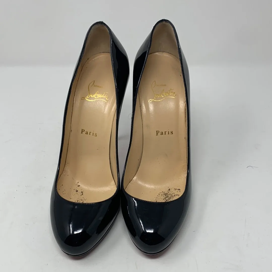 Christian Louboutin Black Patent Patent Leather Platform Pump 100mm