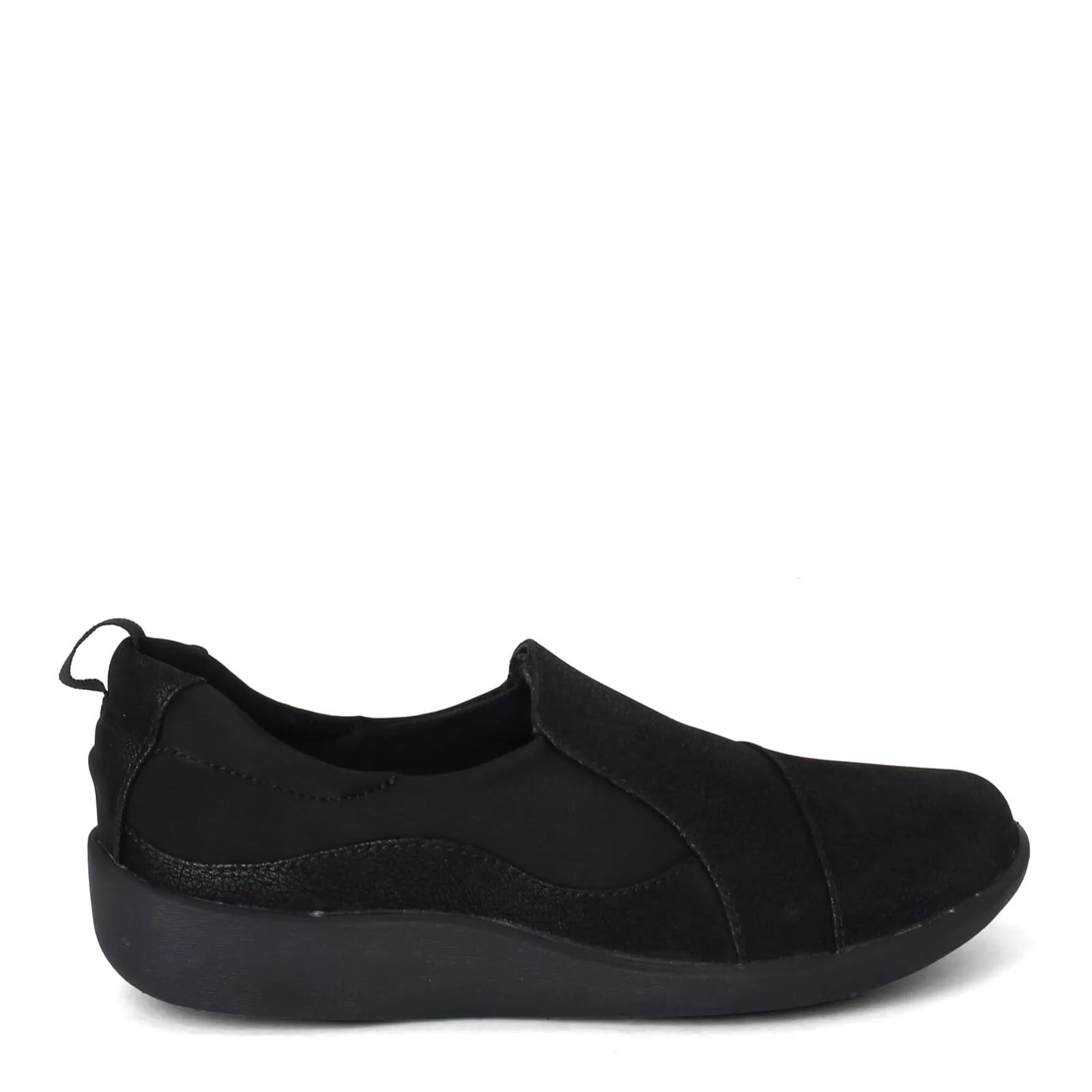 Clarks Women's CloudSteppers Sillian Paz Slip-On Loafer, Black Synthetic Nubuck, 7 M US