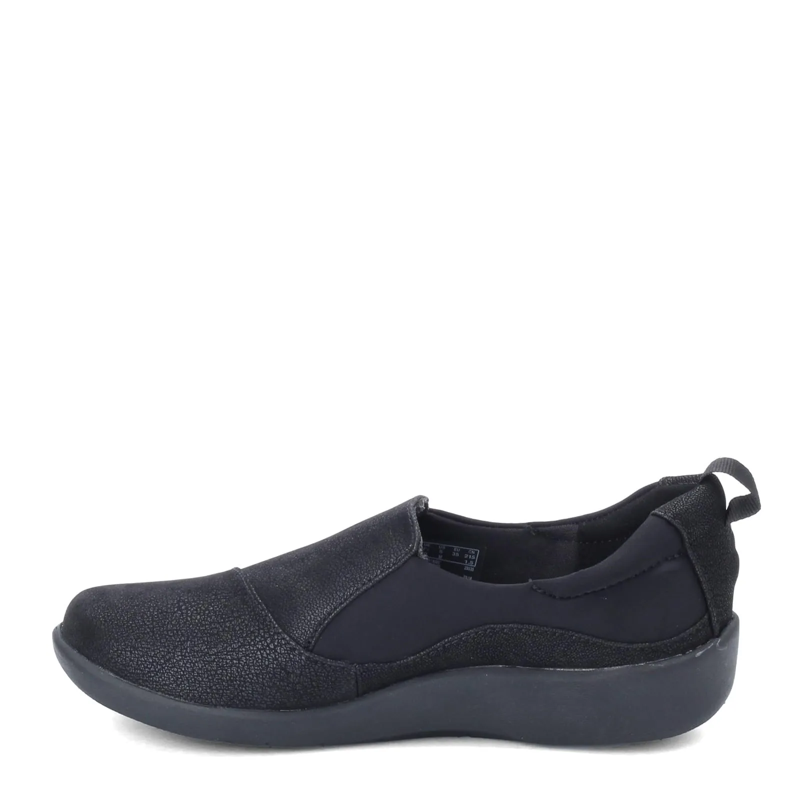 Clarks Women's CloudSteppers Sillian Paz Slip-On Loafer, Black Synthetic Nubuck, 7 M US