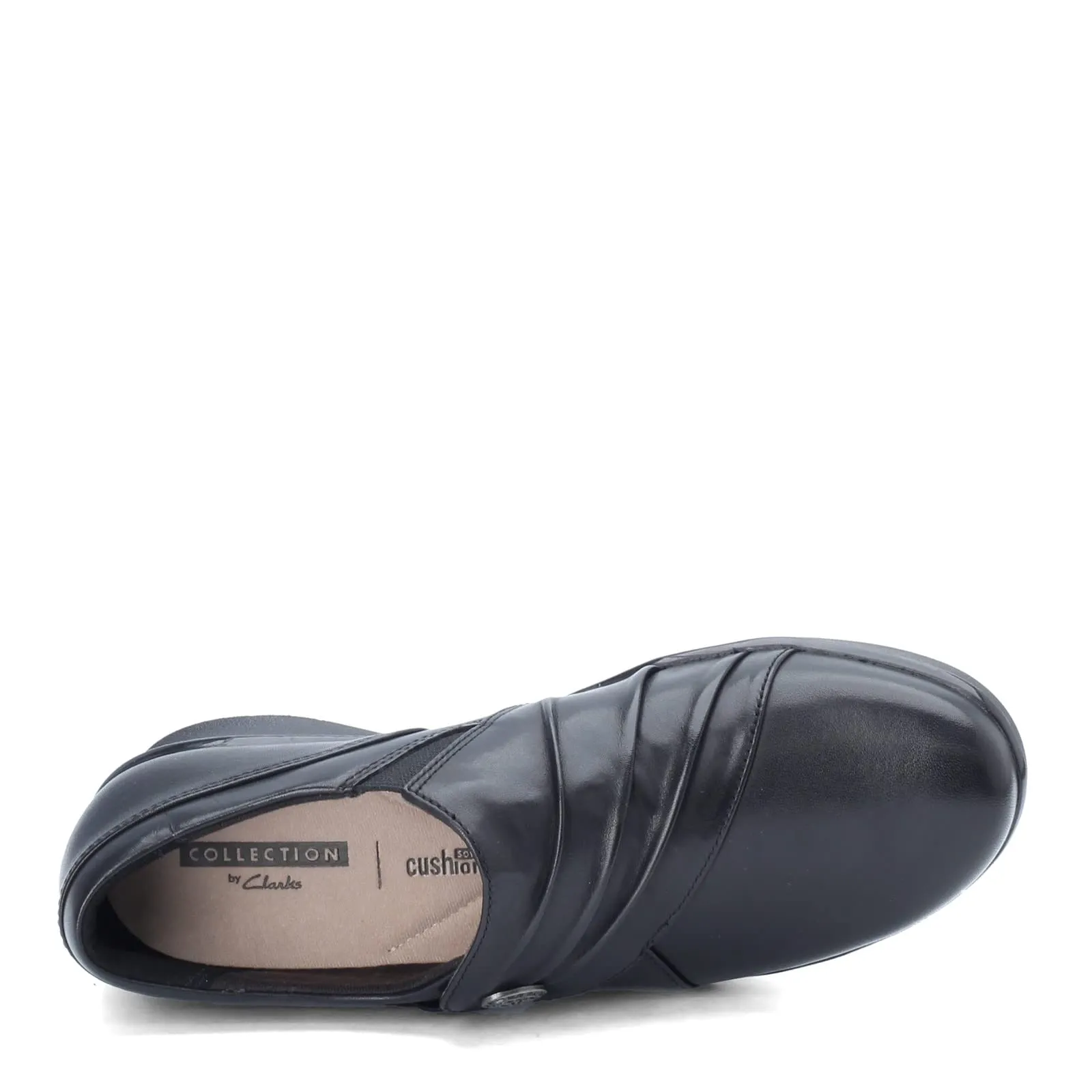 Clarks womens Hope Roxanne Loafer, Black Leather, 6.5 Wide US