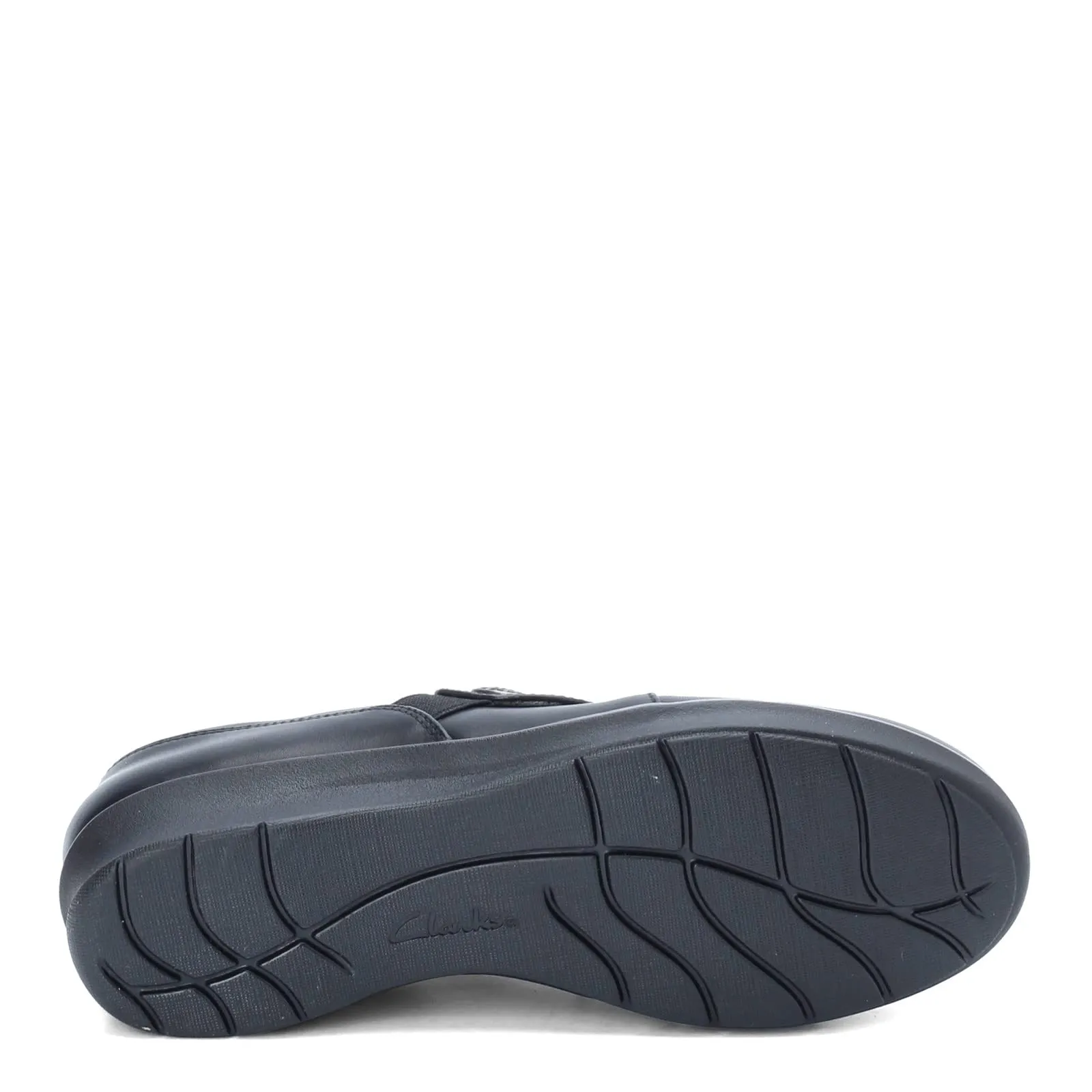Clarks womens Hope Roxanne Loafer, Black Leather, 6.5 Wide US