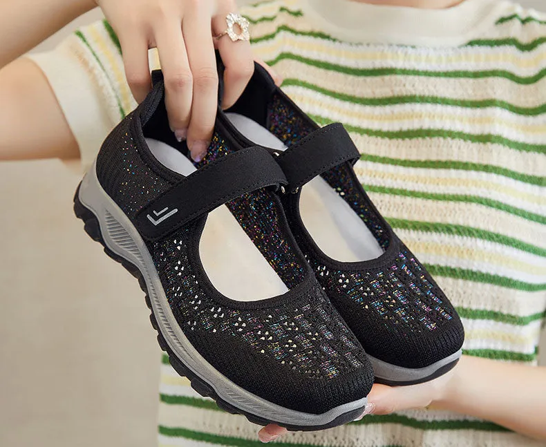 Comfortable Casual Retro Slip-On Sneakers with Knitted Design