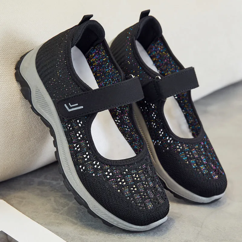 Comfortable Casual Retro Slip-On Sneakers with Knitted Design