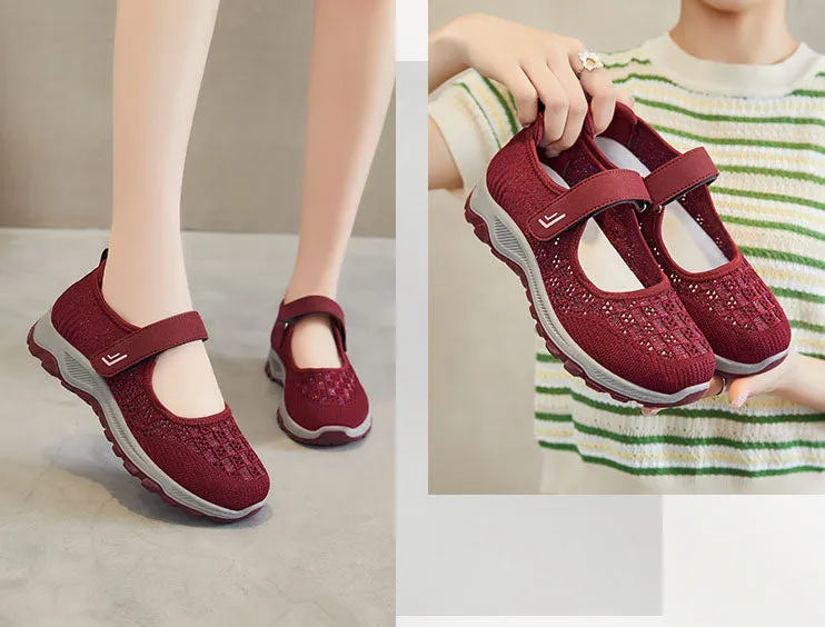 Comfortable Casual Retro Slip-On Sneakers with Knitted Design