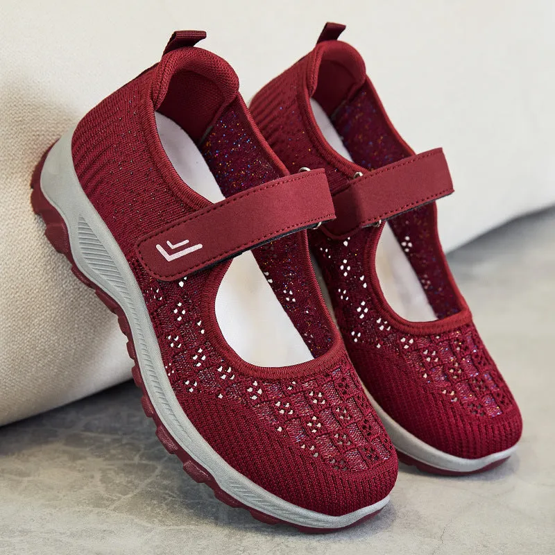Comfortable Casual Retro Slip-On Sneakers with Knitted Design