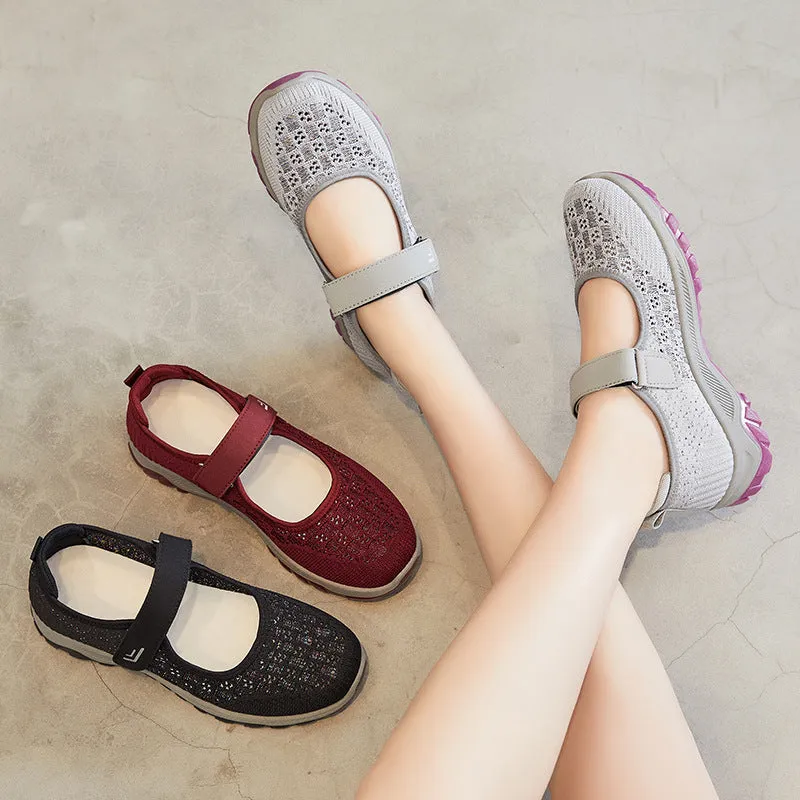 Comfortable Casual Retro Slip-On Sneakers with Knitted Design
