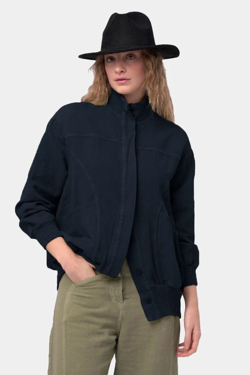 Cotton Linen Cargo Bomber Jacket