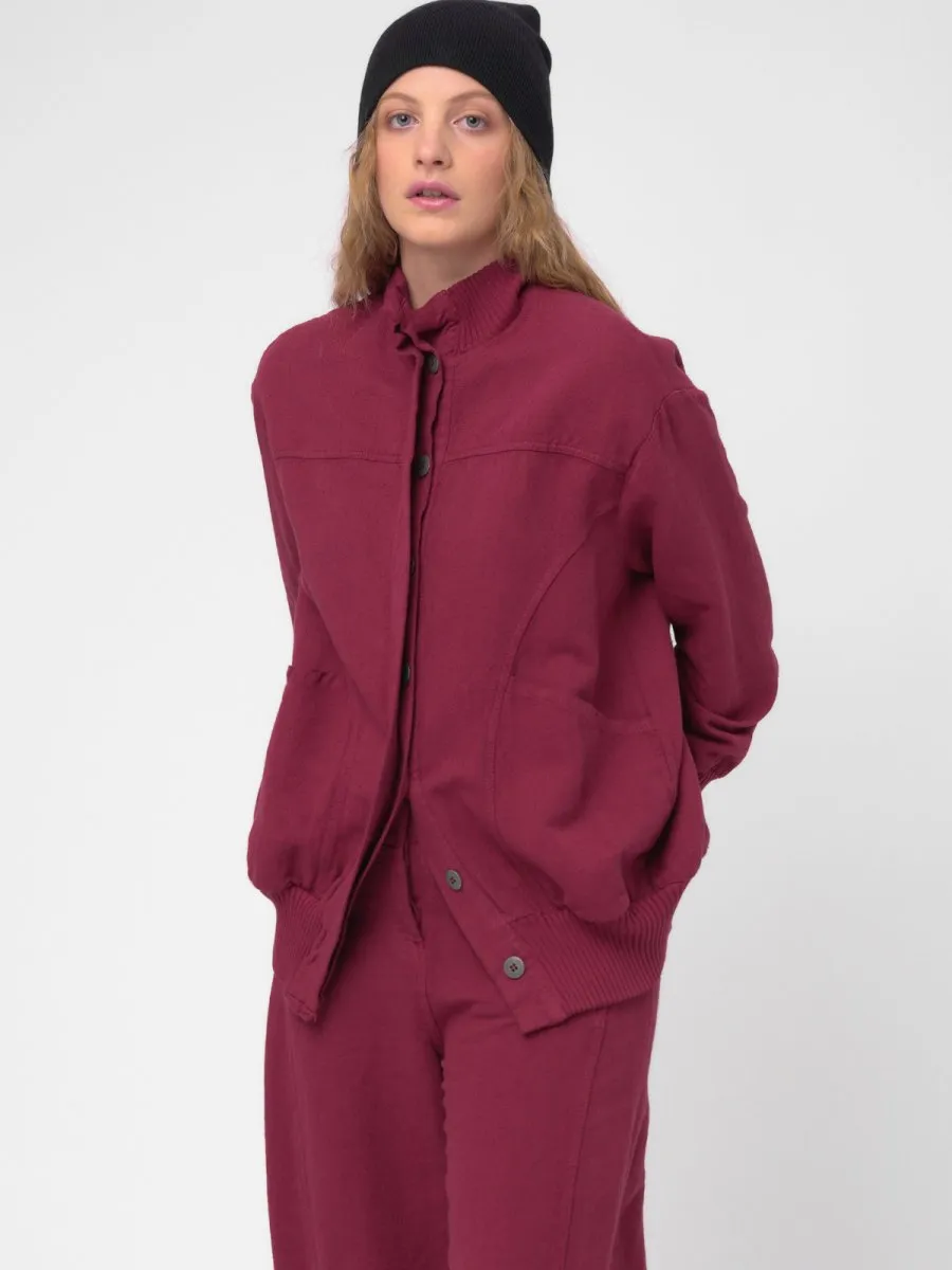Cotton Linen Cargo Bomber Jacket