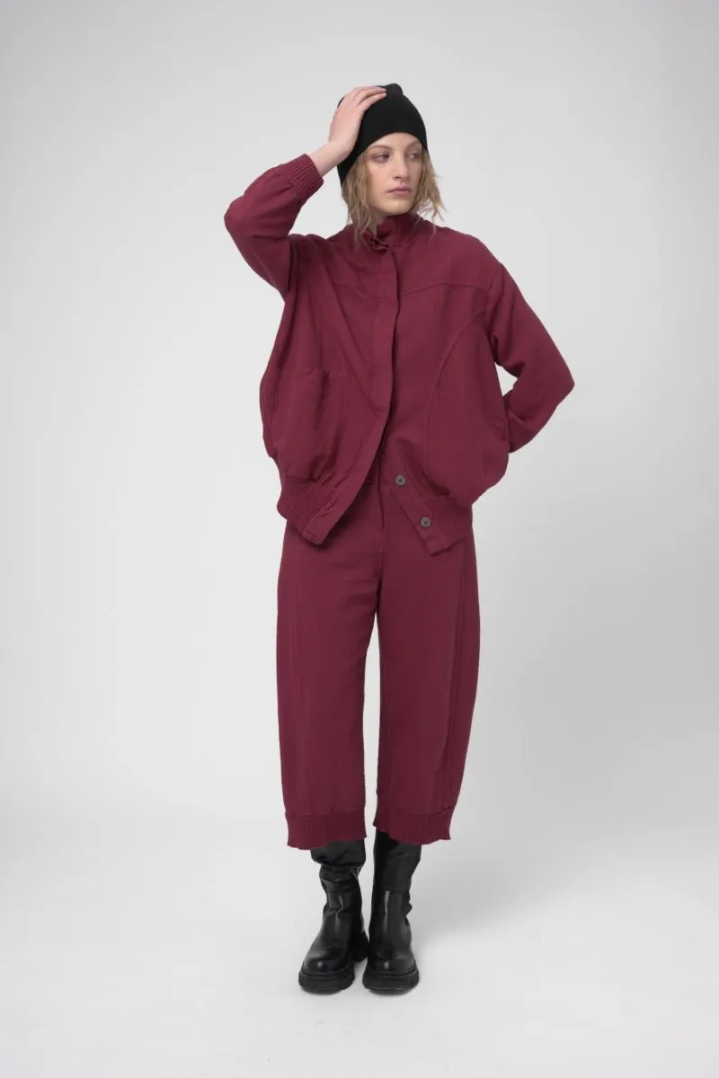Cotton Linen Cargo Bomber Jacket