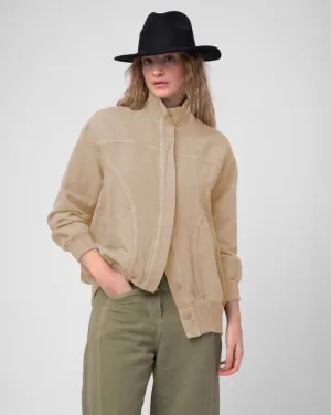 Cotton Linen Cargo Bomber Jacket