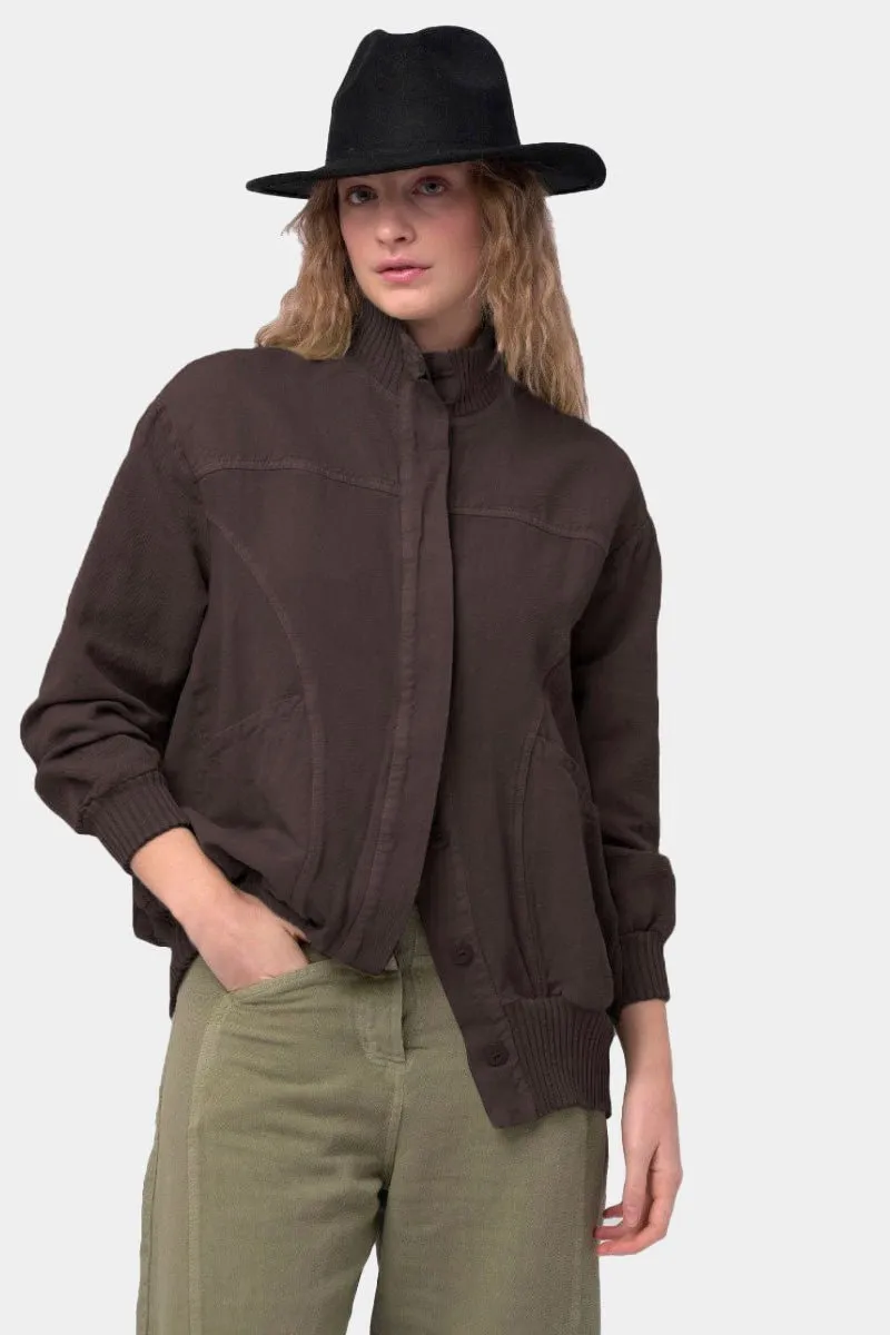 Cotton Linen Cargo Bomber Jacket