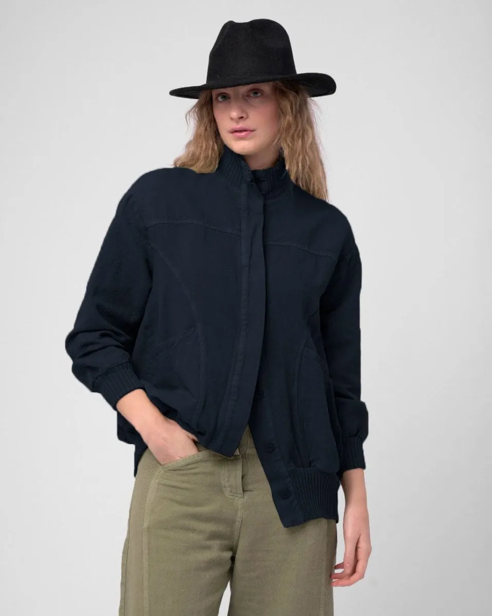 Cotton Linen Cargo Bomber Jacket