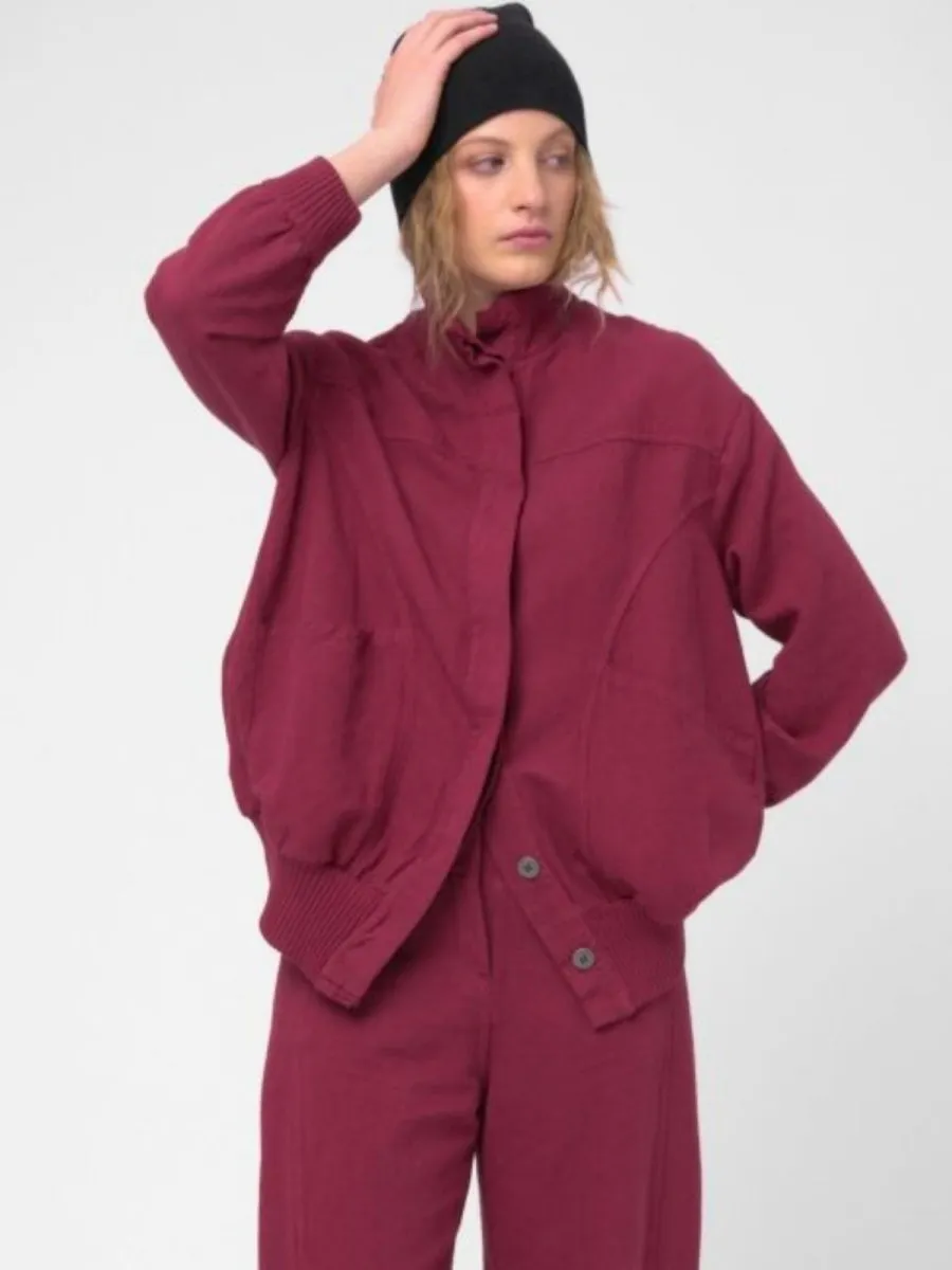 Cotton Linen Cargo Bomber Jacket